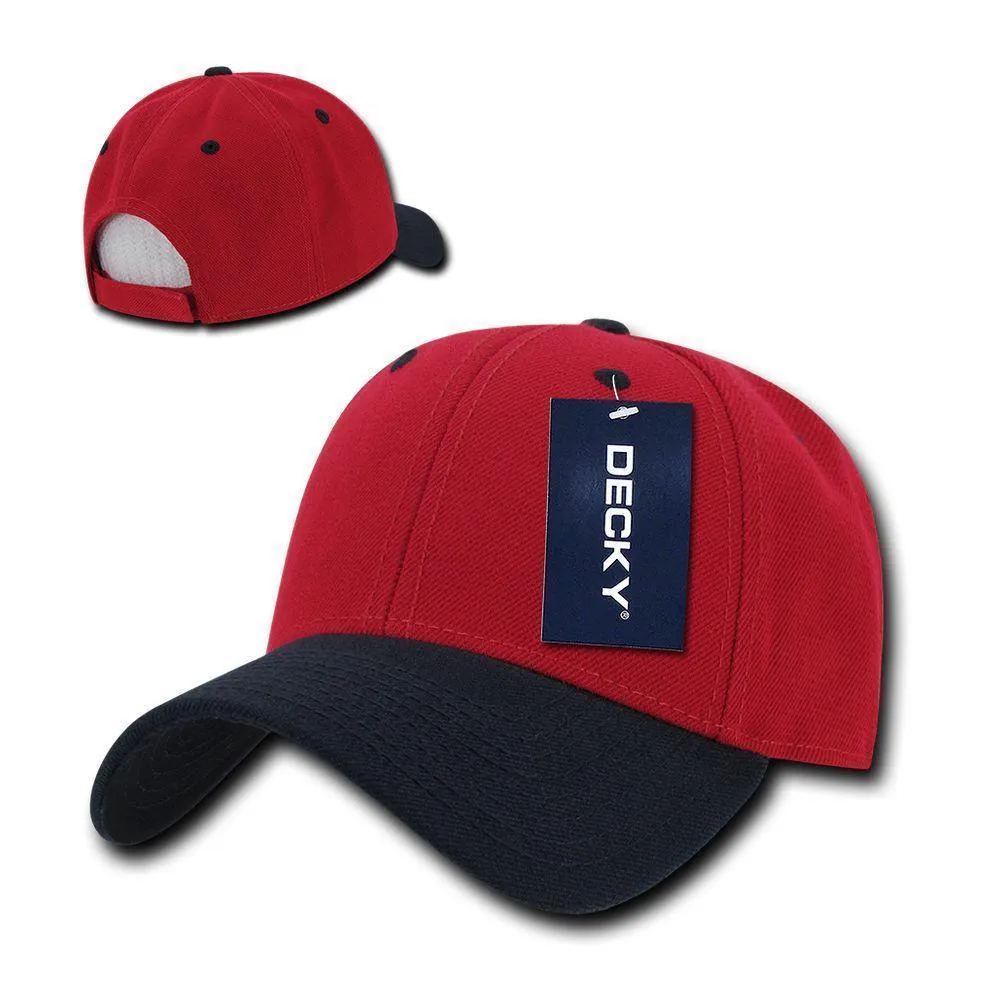 1 Dozen Decky Low Crown 2 Tone Curved Bill 6 Panel Dad Hats Caps Wholesale Lots