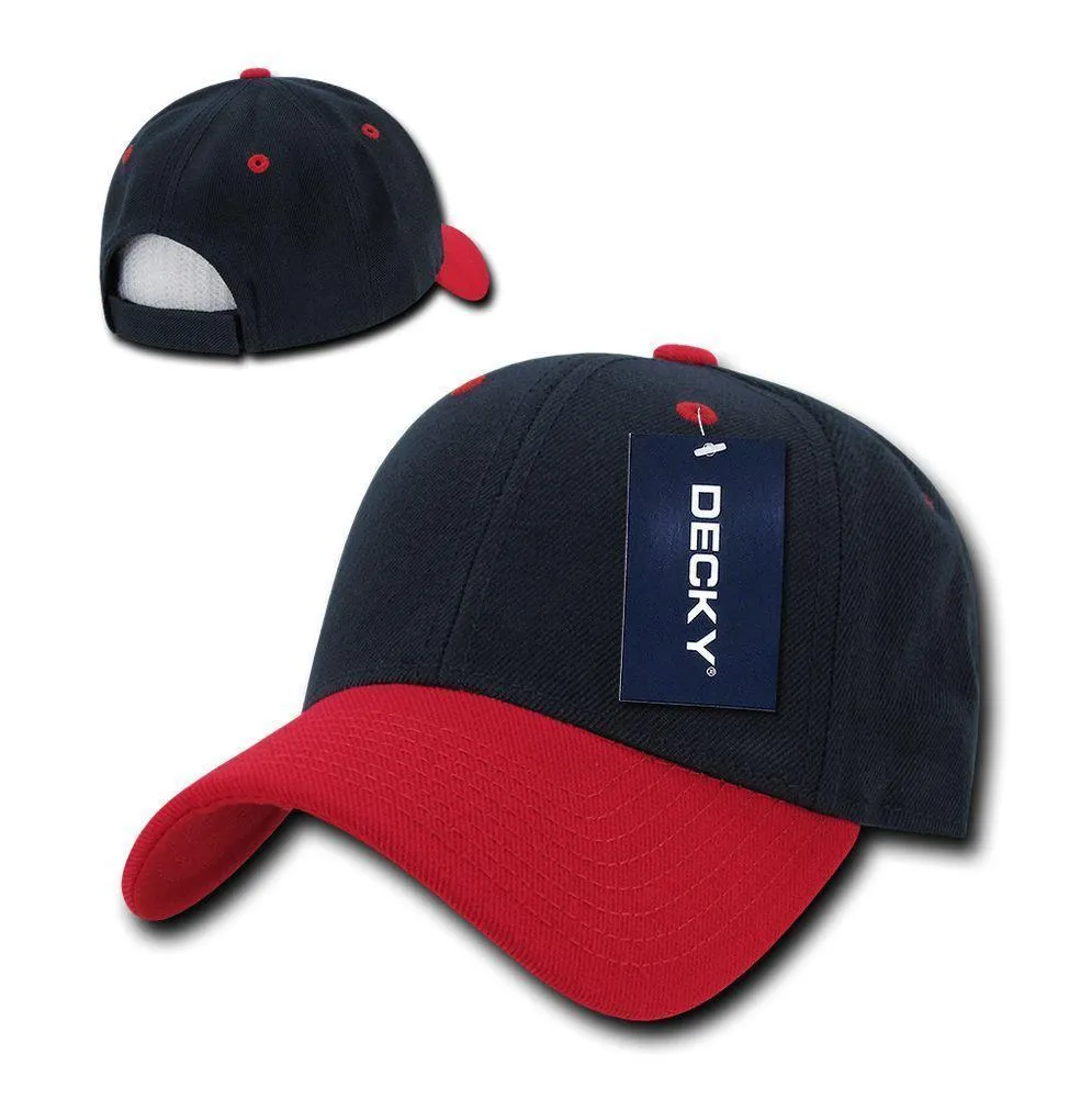 1 Dozen Decky Low Crown 2 Tone Curved Bill 6 Panel Dad Hats Caps Wholesale Lots