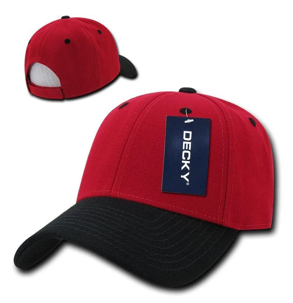 1 Dozen Decky Low Crown 2 Tone Curved Bill 6 Panel Dad Hats Caps Wholesale Lots