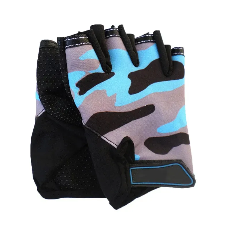 1 Pair Children's Gloves Half Finger Outdoor Sports Kids Cycling Boys Girls Protection Antislip Breathable Spring Summer Gloves