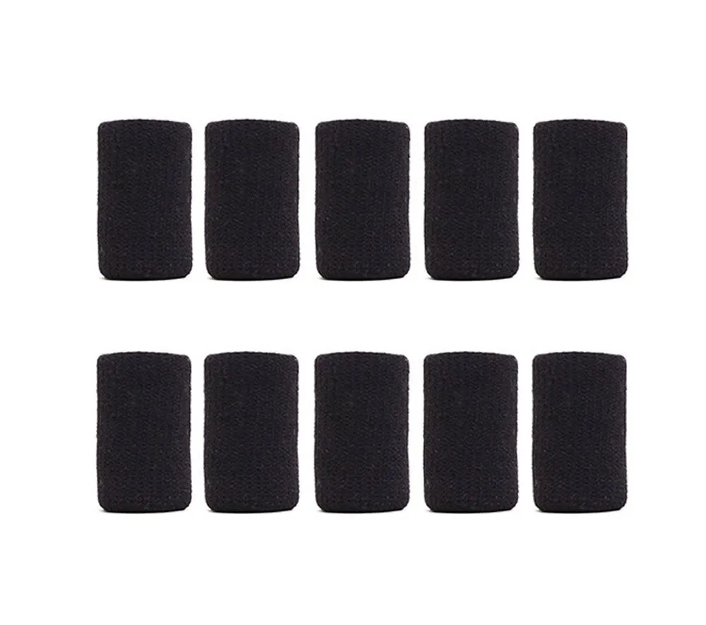 10Pcs Athletics Stretchy Finger Protector Sleeves Thumb Brace Support Arthritis Sports Aid for Basketball, Tennis, Baseball, Volleyball, Badminton (Black)