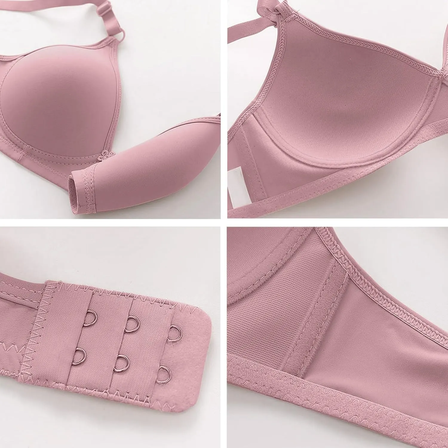 2 Pack Everyday Bras No Underwire Push Up Bralettes Full Coverage Breathable Comfort Bra Soft Supportive Bras