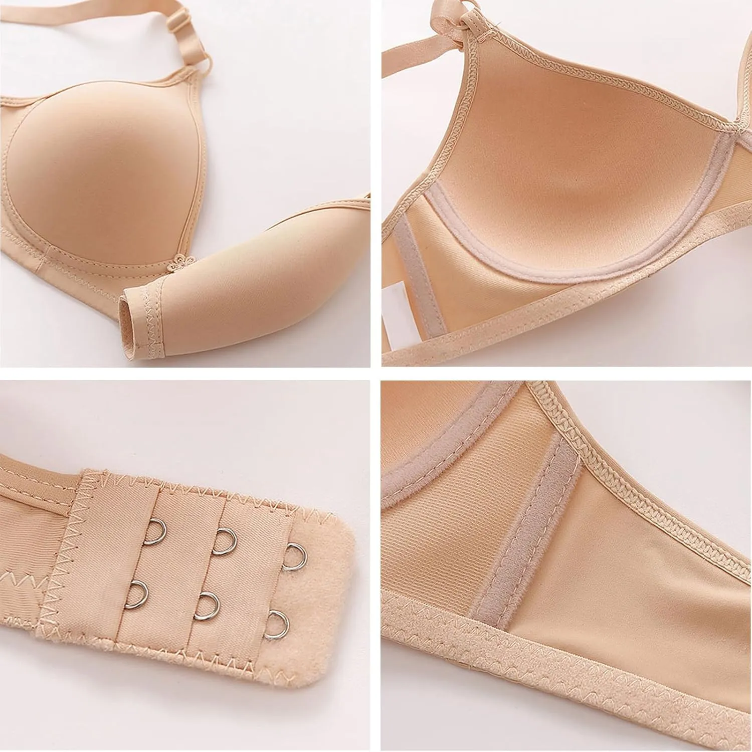 2 Pack Everyday Bras No Underwire Push Up Bralettes Full Coverage Breathable Comfort Bra Soft Supportive Bras