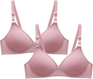 2 Pack Everyday Bras No Underwire Push Up Bralettes Full Coverage Breathable Comfort Bra Soft Supportive Bras