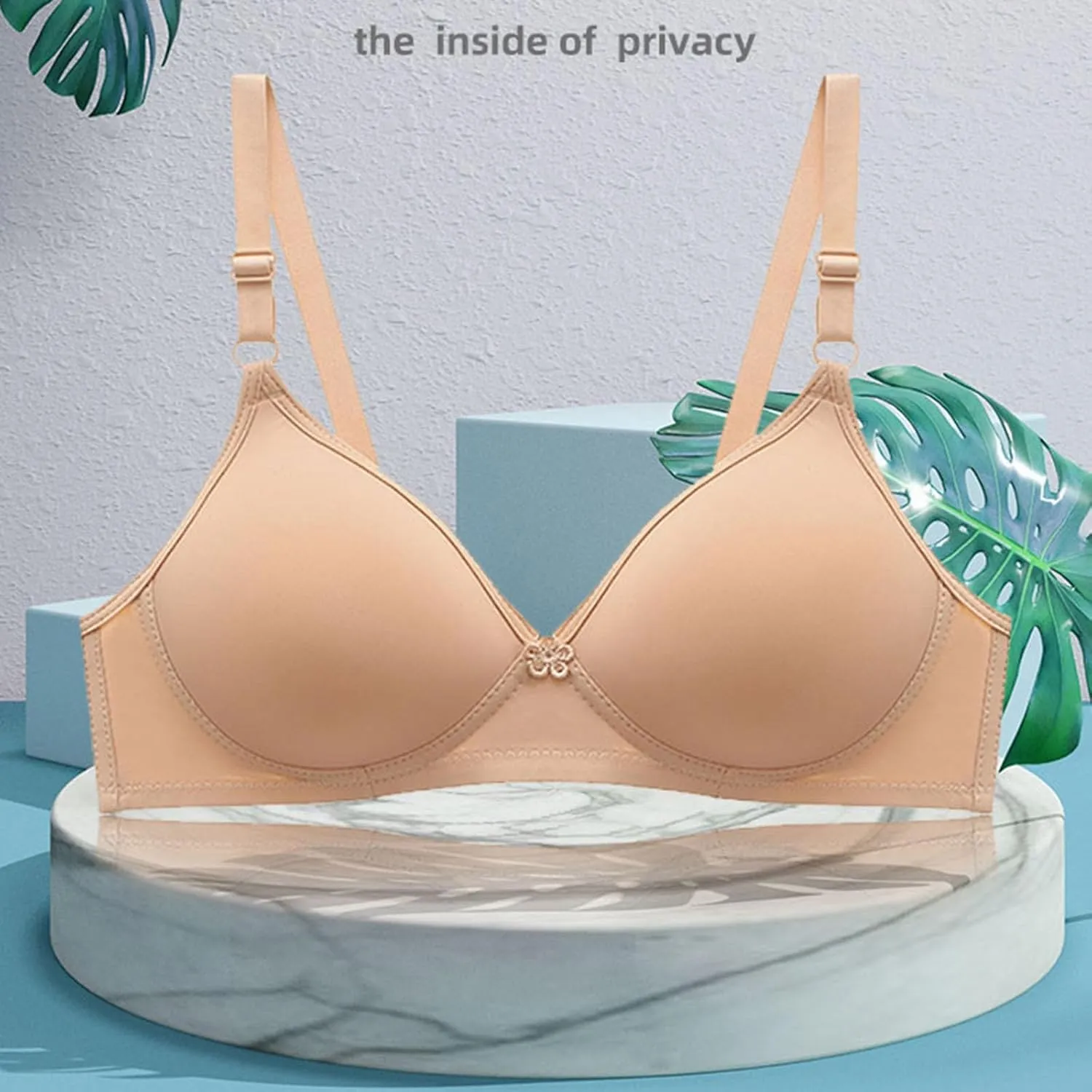 2 Pack Everyday Bras No Underwire Push Up Bralettes Full Coverage Breathable Comfort Bra Soft Supportive Bras