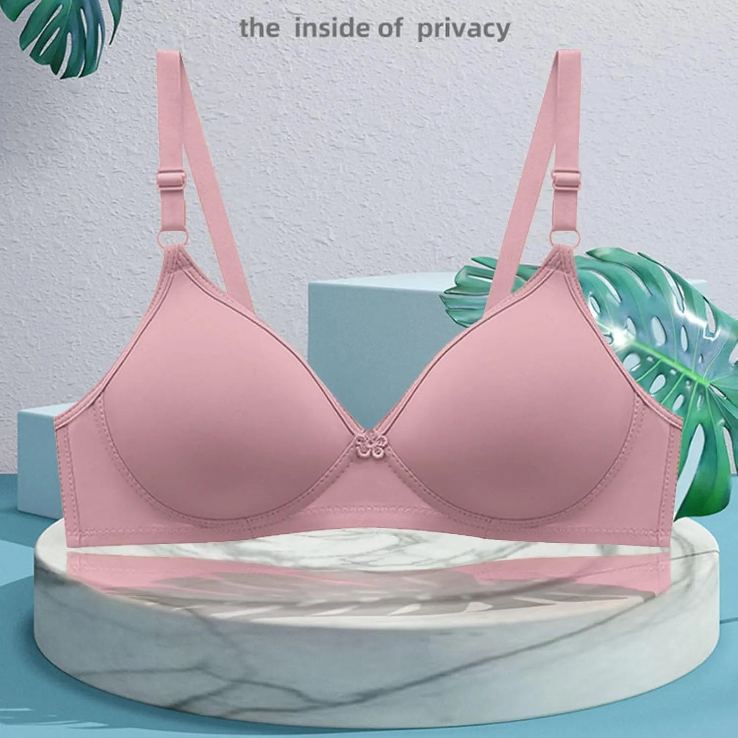 2 Pack Everyday Bras No Underwire Push Up Bralettes Full Coverage Breathable Comfort Bra Soft Supportive Bras
