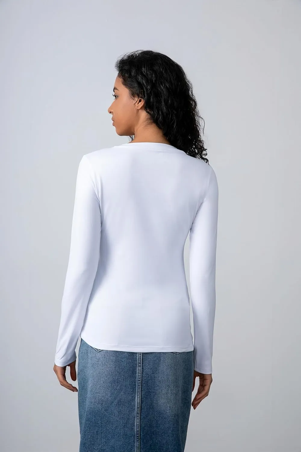 2-Pack Women's Long-Sleeved Shirts V-Neck Tops Slim Casual Autumn Fashion T-Shirts