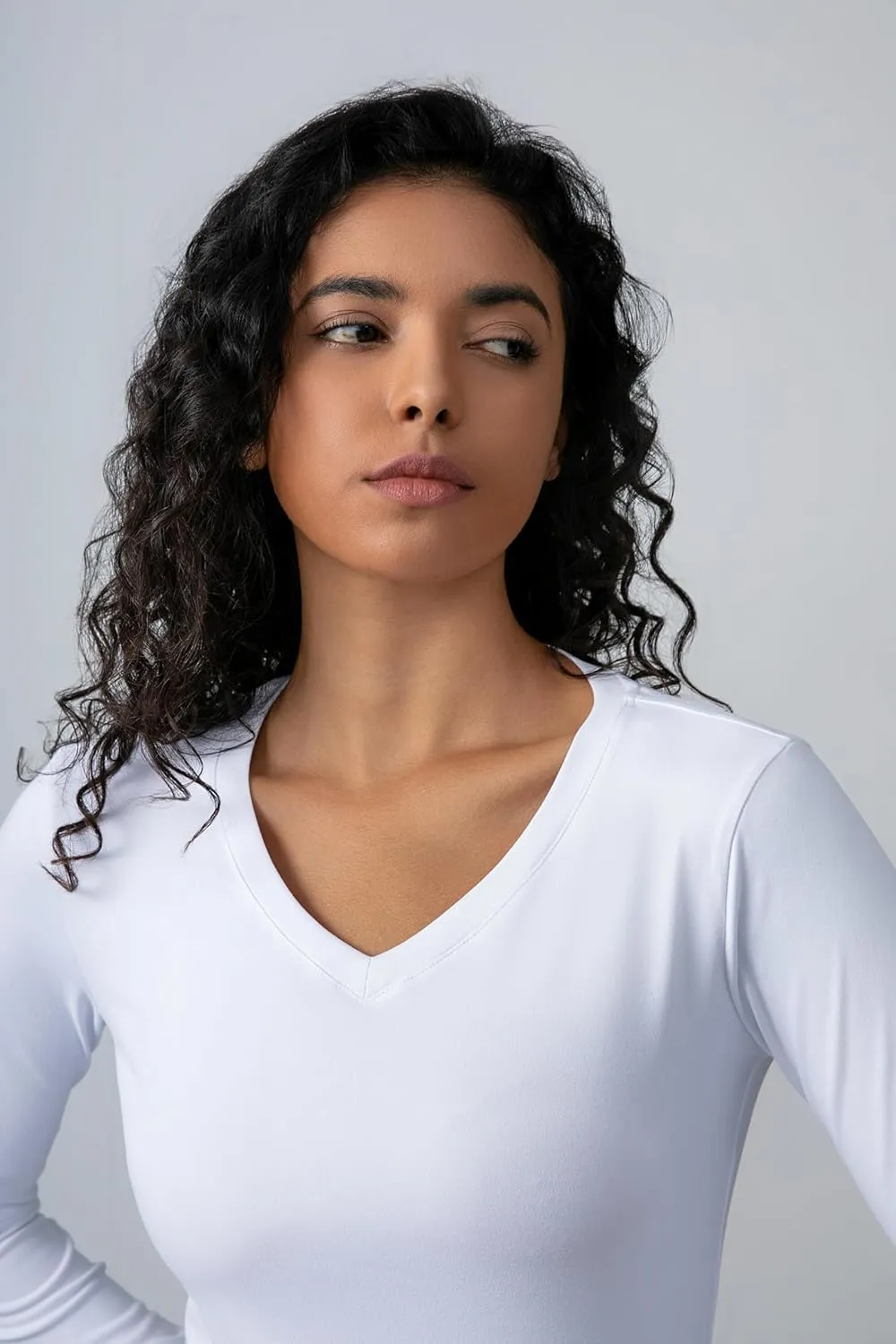 2-Pack Women's Long-Sleeved Shirts V-Neck Tops Slim Casual Autumn Fashion T-Shirts