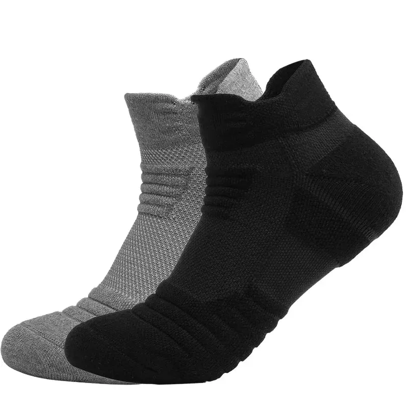 2 Pairs Anti-Slip Football & Basketball Socks - Breathable, Deodorizing Cotton Crew Socks for Men & Women