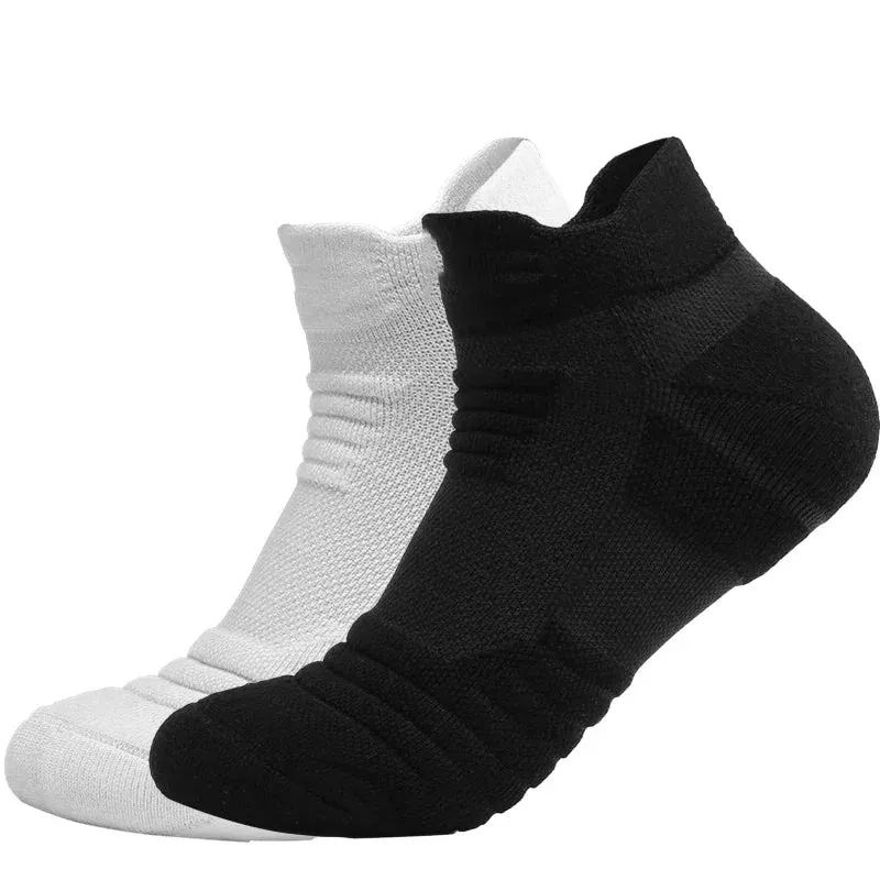 2 Pairs Anti-Slip Football & Basketball Socks - Breathable, Deodorizing Cotton Crew Socks for Men & Women