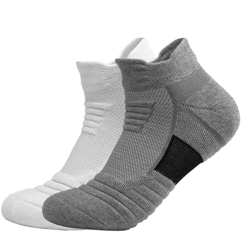 2 Pairs Anti-Slip Football & Basketball Socks - Breathable, Deodorizing Cotton Crew Socks for Men & Women