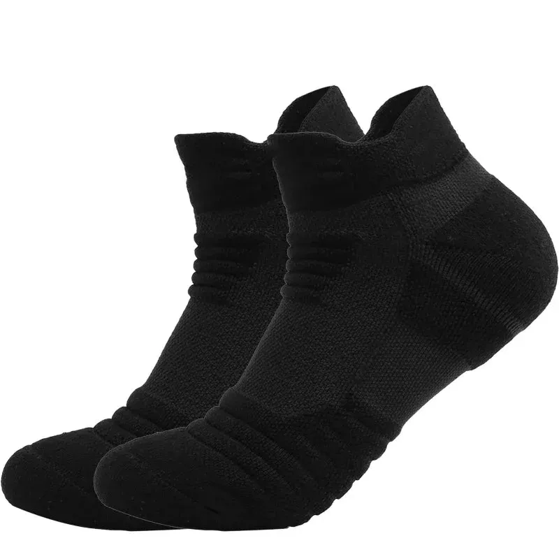 2 Pairs Anti-Slip Football & Basketball Socks - Breathable, Deodorizing Cotton Crew Socks for Men & Women