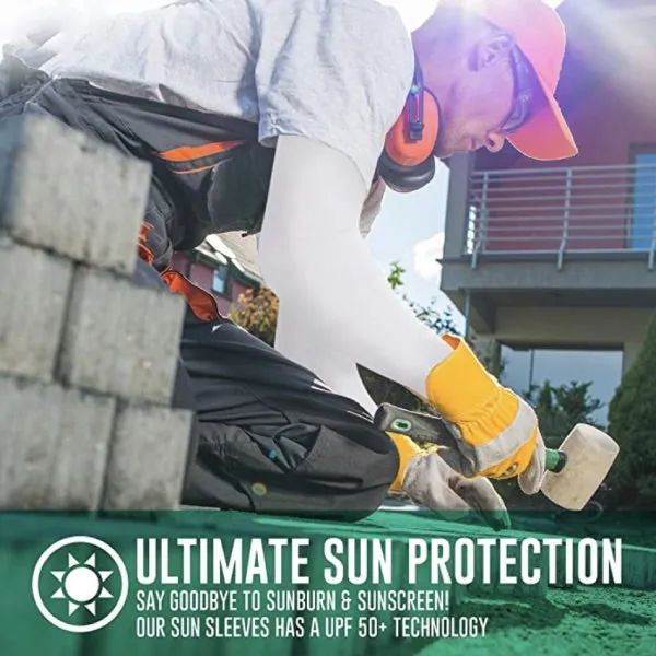 2 Pairs UV Sun Protection Cooling Arm Compression Sleeves