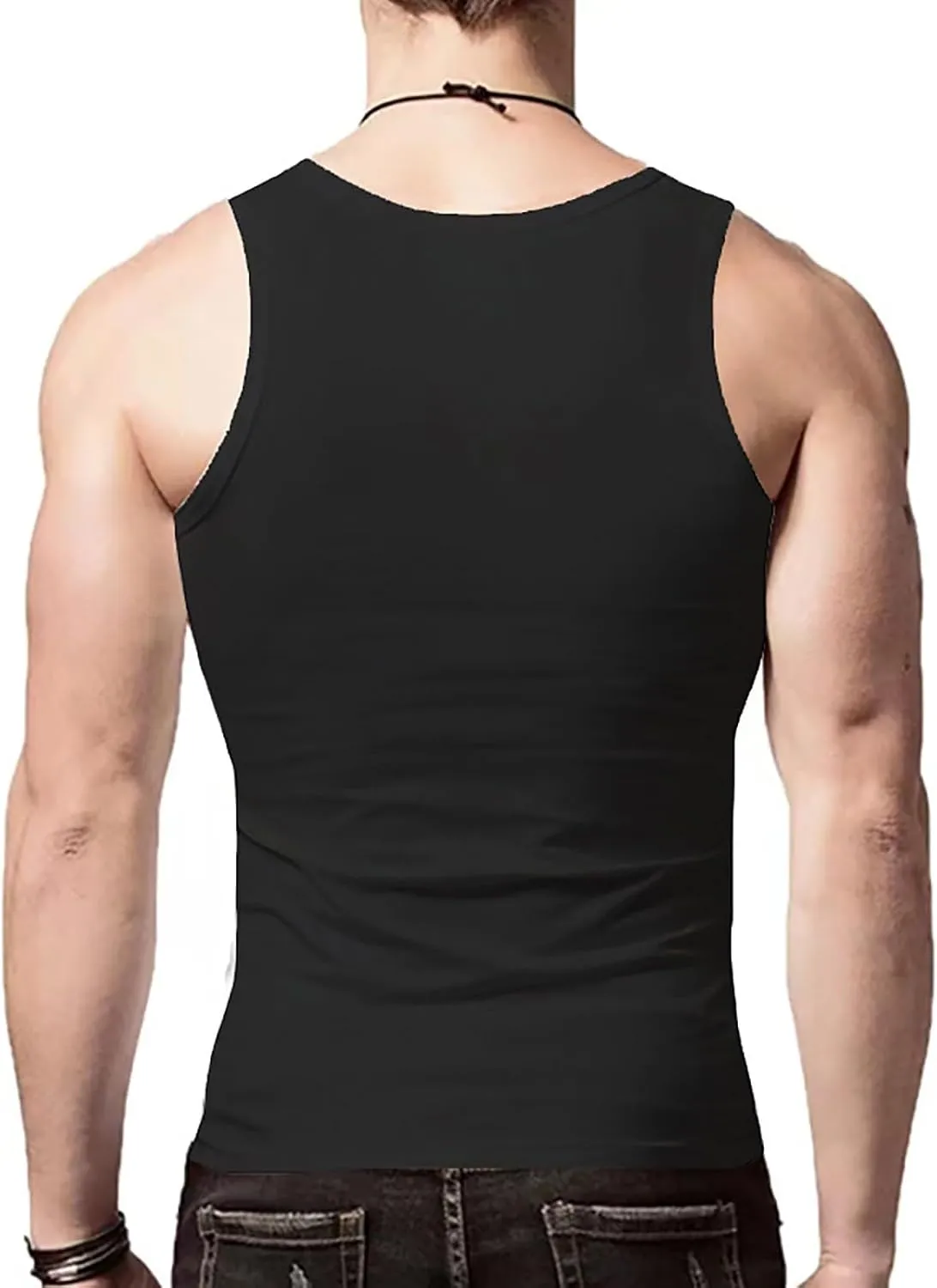 2 Pcs Men's Gym Workout Tank Tops Pack Dry Fit Sleeveless U Neck Gym Shirts Muscle Bodybuilding T Shirts Runing Tank Tops
