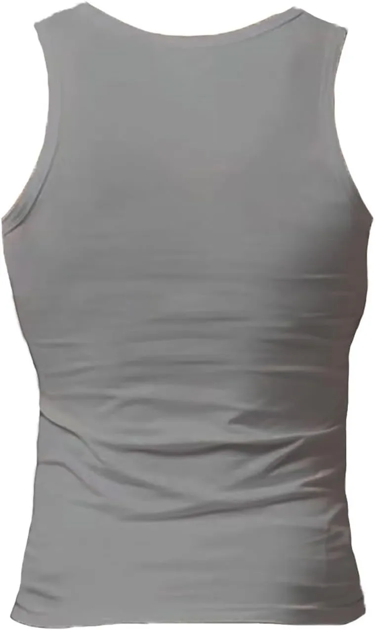 2 Pcs Men's Gym Workout Tank Tops Pack Dry Fit Sleeveless U Neck Gym Shirts Muscle Bodybuilding T Shirts Runing Tank Tops