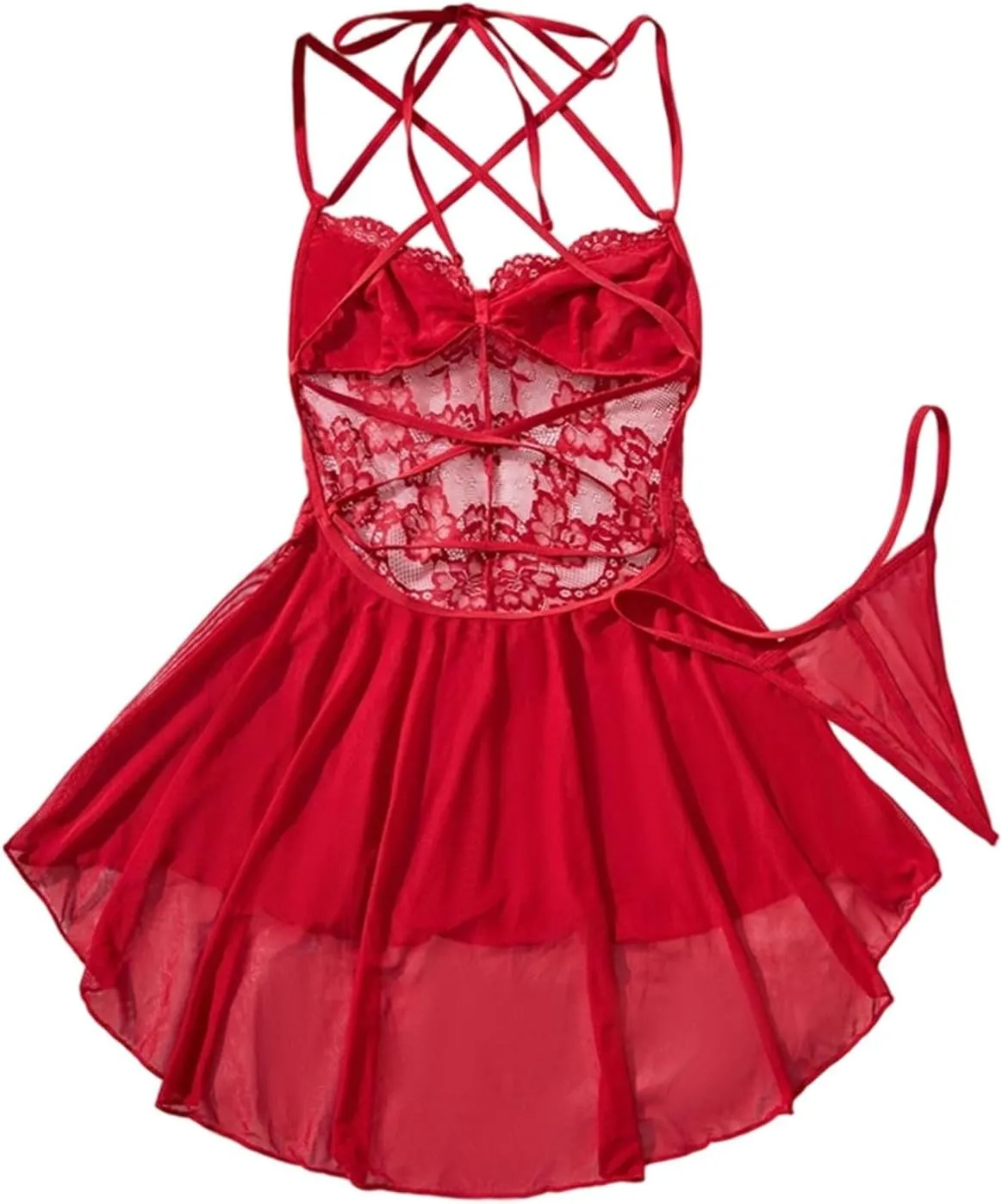 2025 Boudoir Nighty with Garter Belt Women's Pajama Sets Loungewear Lingerie Sexy Lace Mesh Chemise Negligees