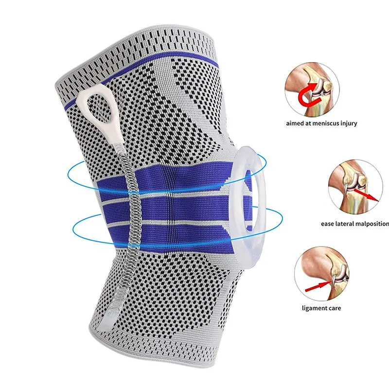 2pcs Compression Knee Support Brace with Side Stabilizers & Patella Gel Pads