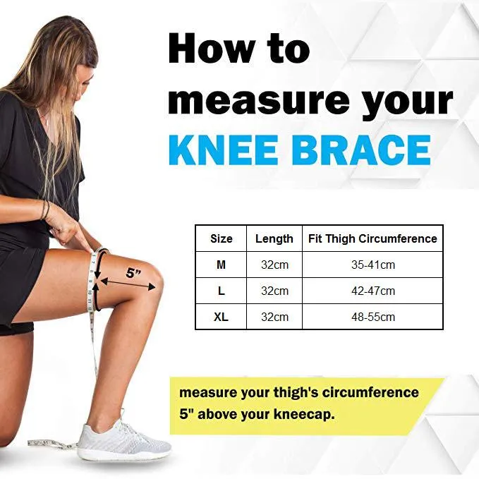 2pcs Compression Knee Support Brace with Side Stabilizers & Patella Gel Pads