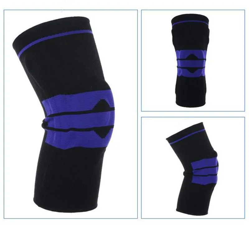 2pcs Compression Knee Support Brace with Side Stabilizers & Patella Gel Pads