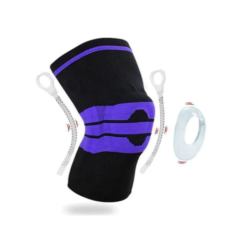 2pcs Compression Knee Support Brace with Side Stabilizers & Patella Gel Pads