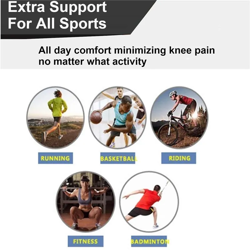 2pcs Compression Knee Support Brace with Side Stabilizers & Patella Gel Pads