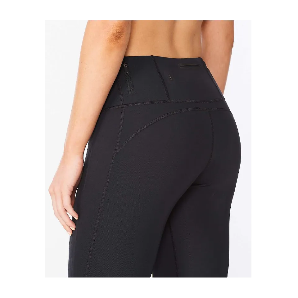 2XU Women's Light Speed Mid-Rise Compression Tights Black/Gold Reflective