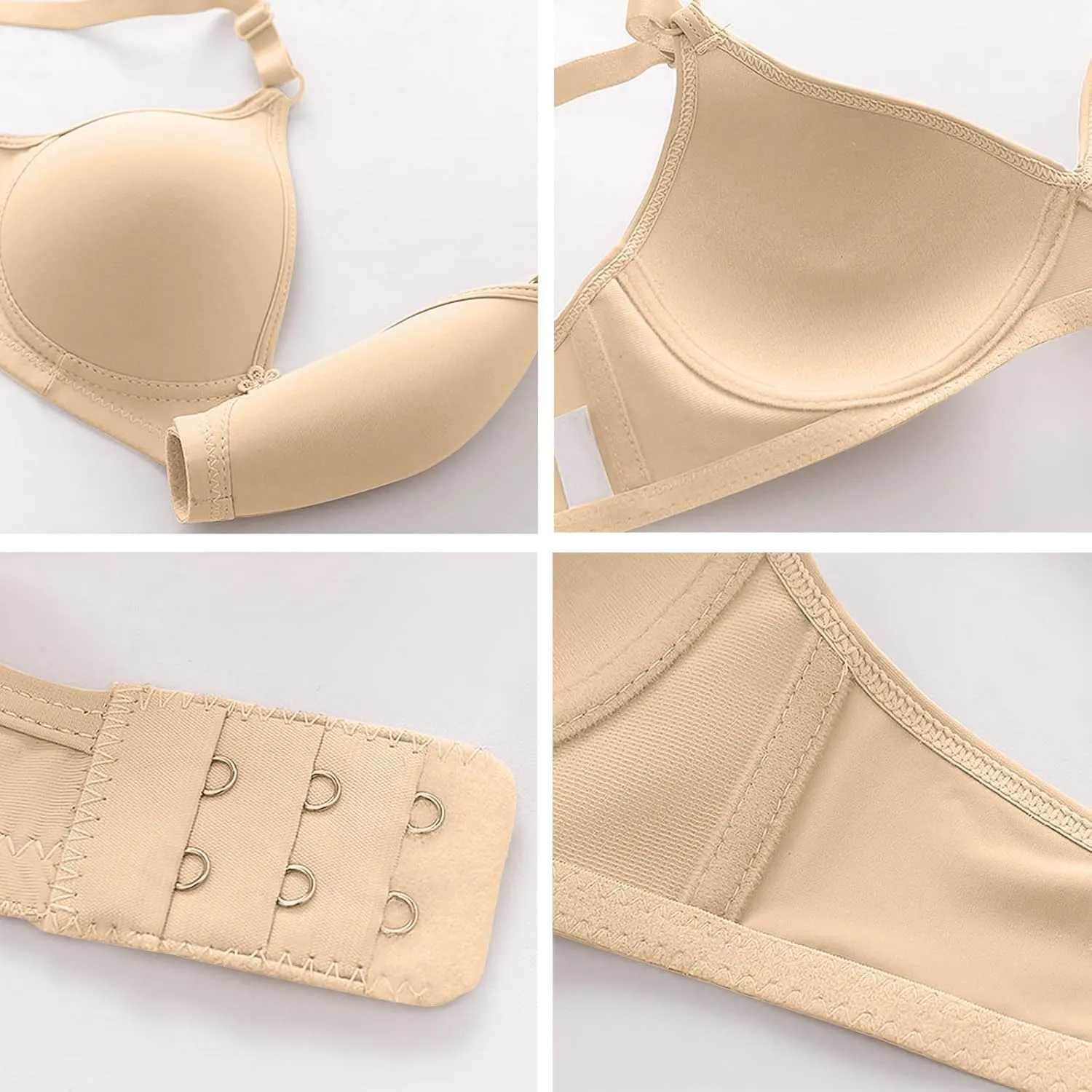 3 Pack Everyday Bras No Underwire Push Up Bralettes Full Coverage Breathable Comfortable Bra Supportive Bras