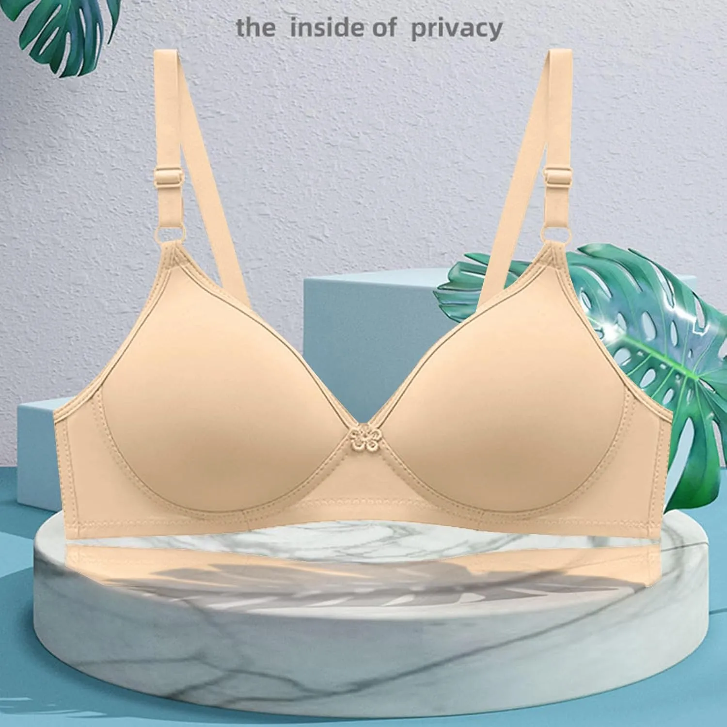 3 Pack Everyday Bras No Underwire Push Up Bralettes Full Coverage Breathable Comfortable Bra Supportive Bras