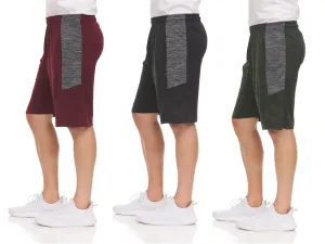 3 Pack Men's Dry-Fit Sweat Resistant Active Athletic Shorts