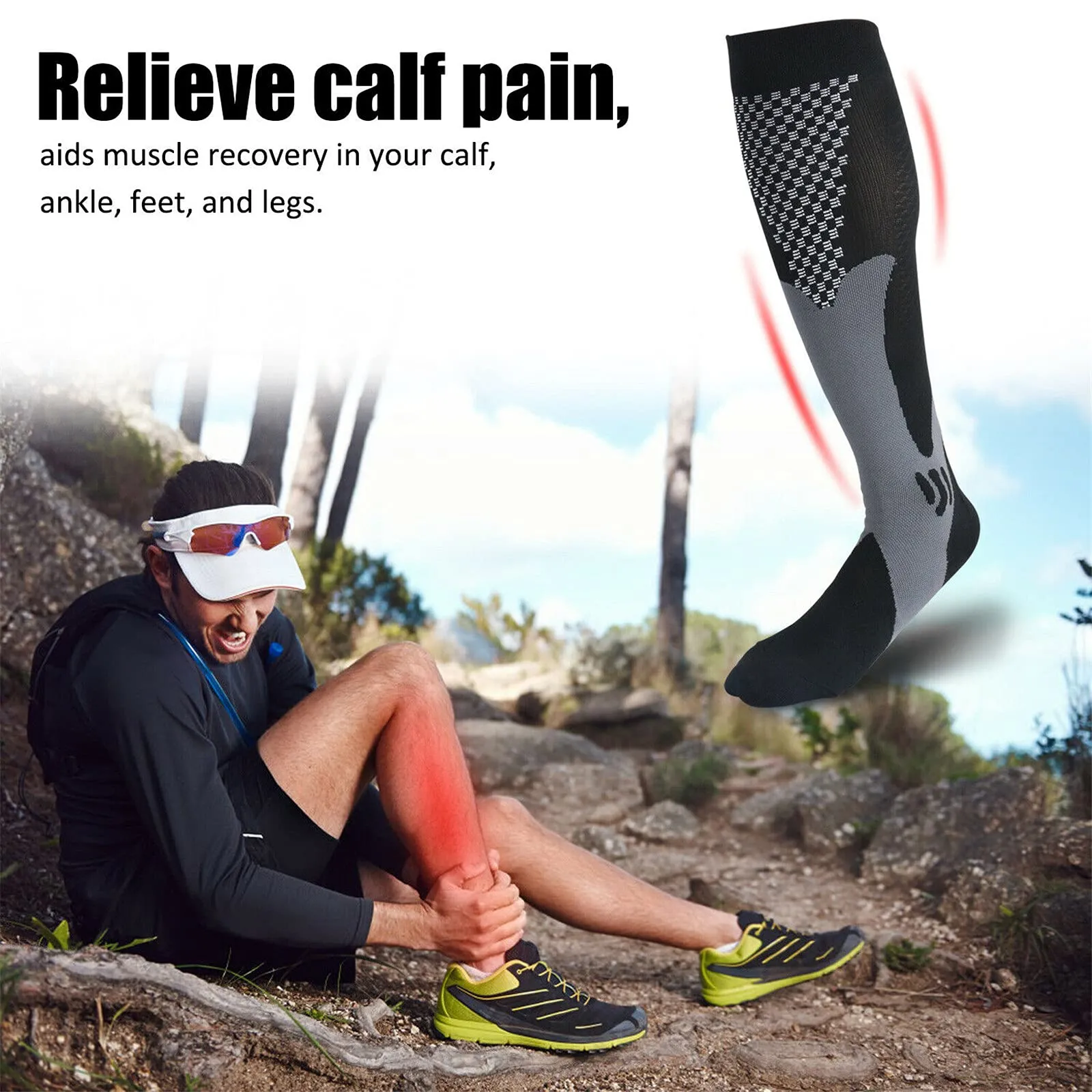 3 Pairs of Compression Thrombosis Support Stockings Women and Men Compression Socks for Sports Flight Running Travel Improving Blood Circulation S/M (EU 35-39)