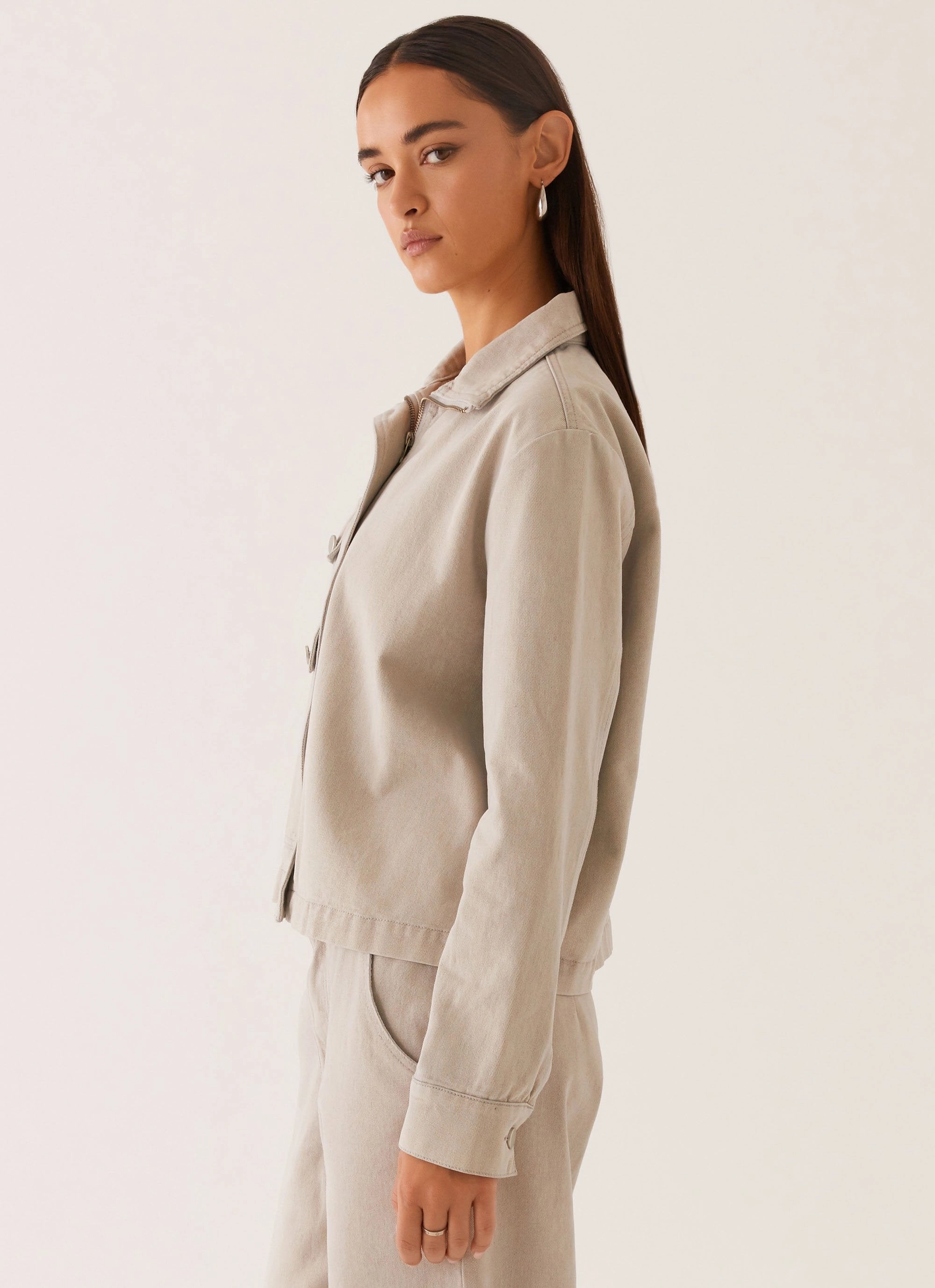 High Performance Blend Eco Friendly Recycled Material Milani Denim Jacket - Grey