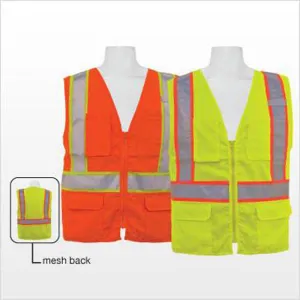 3A Safety - ANSI Certified Multi-pocket Safety Vest with Mesh Back Lime Color Size 4X-large
