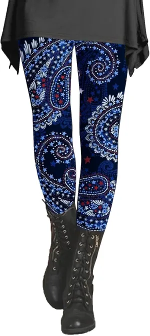 4x Leggings for Women Plus Size Pattern Design Leggings Pants Womens High Rise Leggings