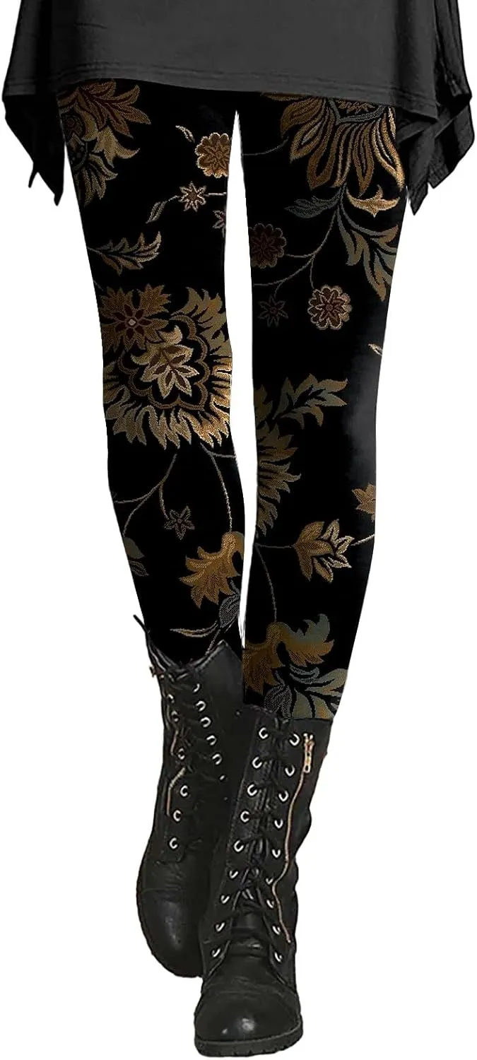 4x Leggings for Women Plus Size Pattern Design Leggings Pants Womens High Rise Leggings