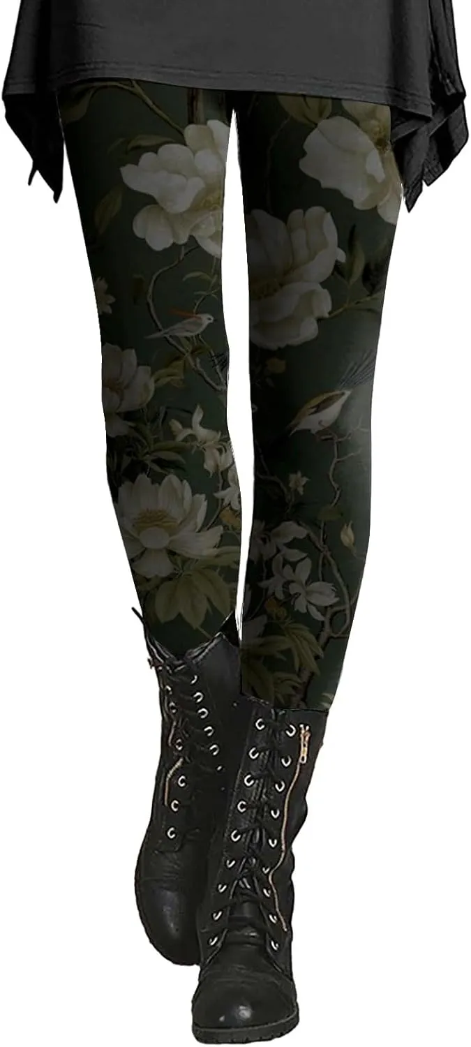 4x Leggings for Women Plus Size Pattern Design Leggings Pants Womens High Rise Leggings