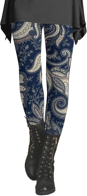 4x Leggings for Women Plus Size Pattern Design Leggings Pants Womens High Rise Leggings