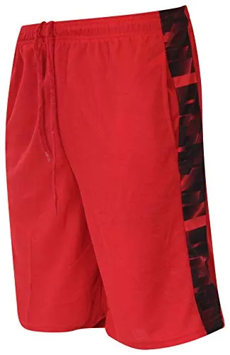 5 Pack: Big Boys Youth Clothing Knit Mesh Active Athletic Performance Basketball Soccer Lacrosse Tennis Exercise Summer Gym Golf Running Teen Shorts -Set 4- XL (16/18)