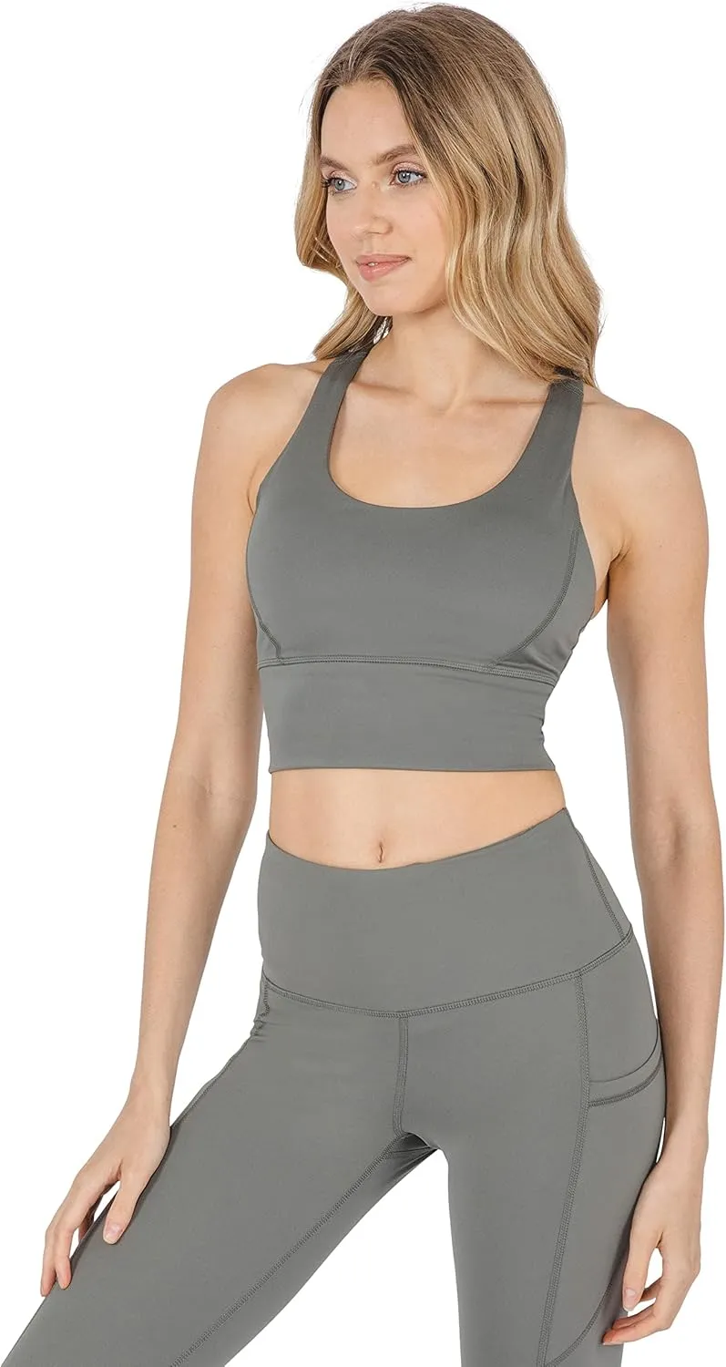 90 Degree By Reflex Lux Moisture Wicking Sports Bra
