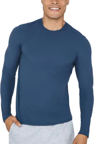 90 Degree By Reflex Mens Moisture Wicking Soft Crew Neck Dry Fit Long Sleeve Shirt for Men