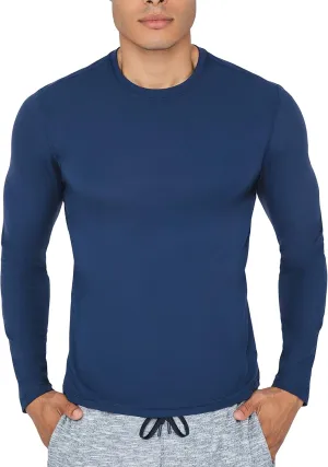 90 Degree By Reflex Mens Moisture Wicking Soft Crew Neck Dry Fit Long Sleeve Shirt for Men