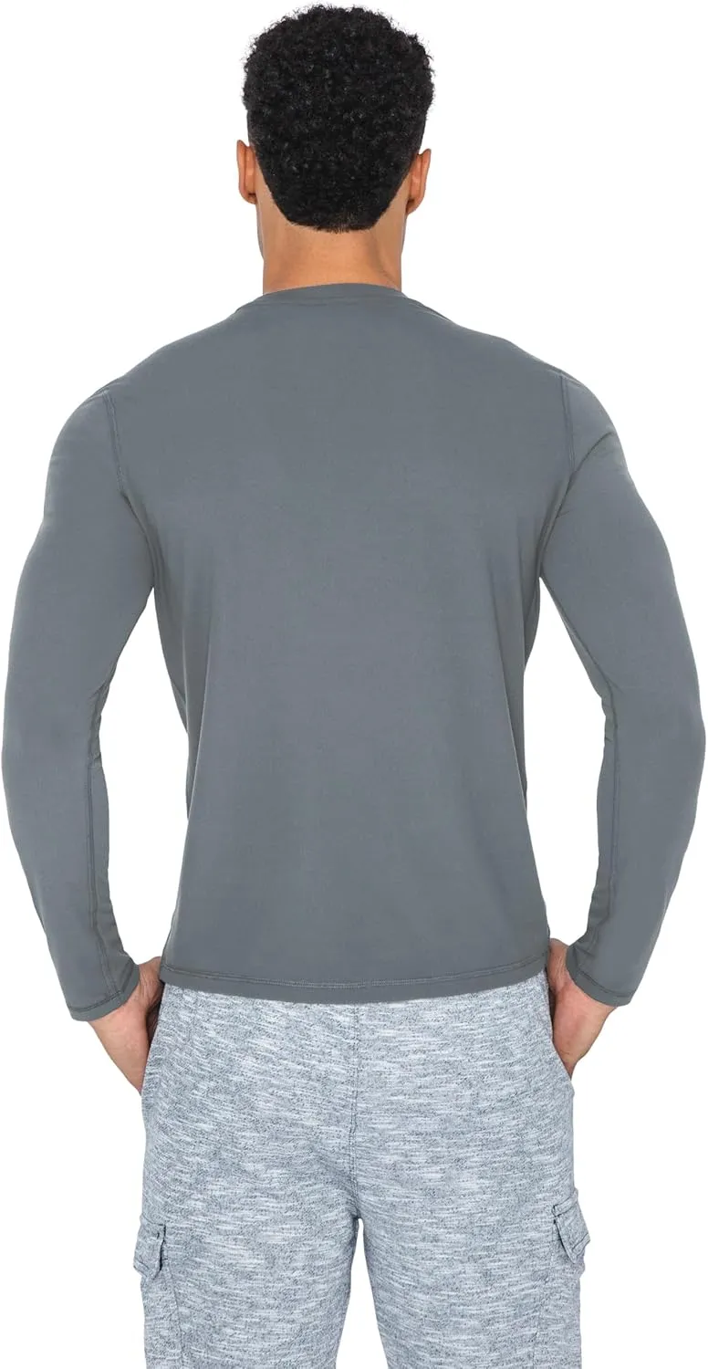90 Degree By Reflex Mens Moisture Wicking Soft Crew Neck Dry Fit Long Sleeve Shirt for Men