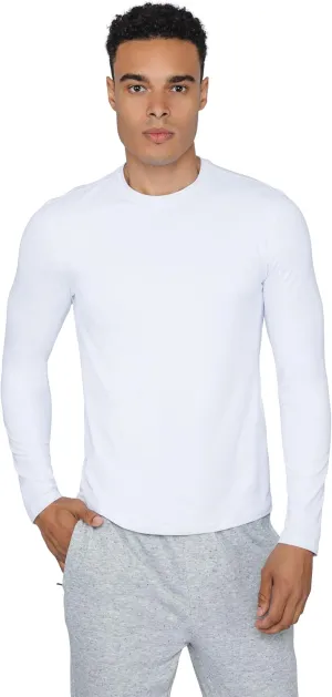 90 Degree By Reflex Mens Moisture Wicking Soft Crew Neck Dry Fit Long Sleeve Shirt for Men