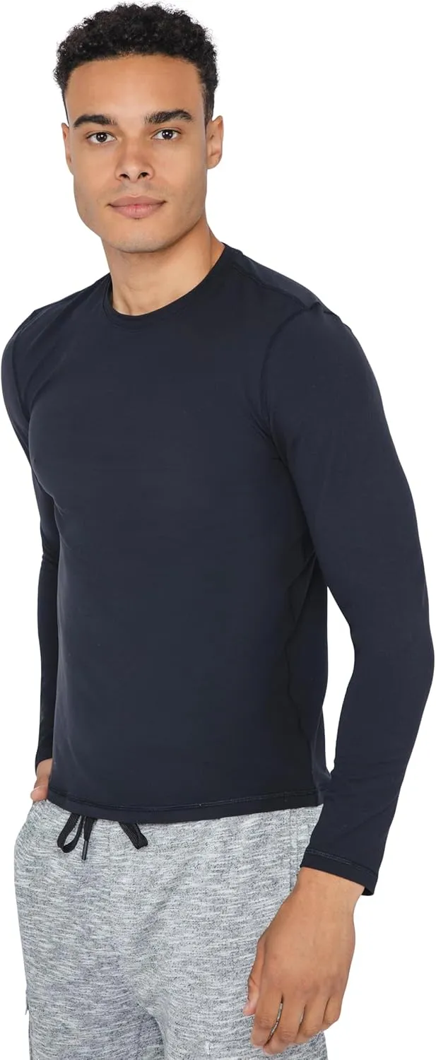 90 Degree By Reflex Mens Moisture Wicking Soft Crew Neck Dry Fit Long Sleeve Shirt for Men