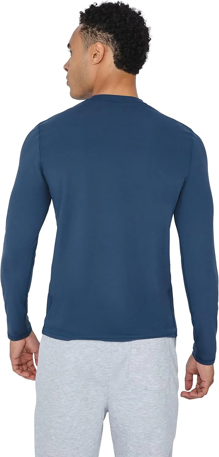 90 Degree By Reflex Mens Moisture Wicking Soft Crew Neck Dry Fit Long Sleeve Shirt for Men