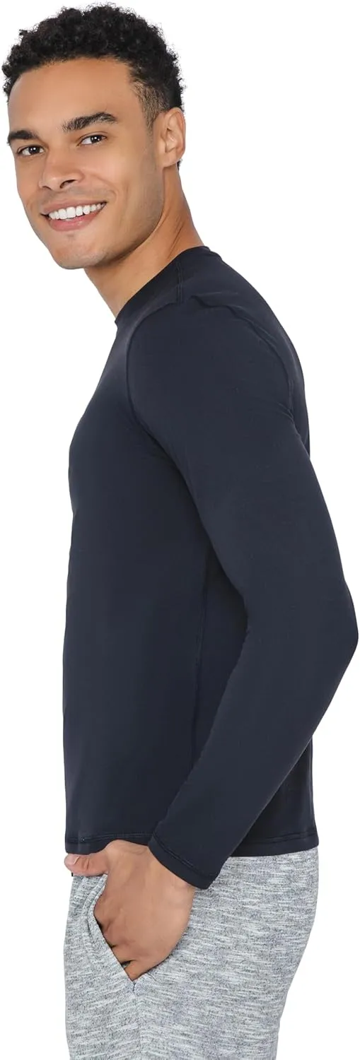 90 Degree By Reflex Mens Moisture Wicking Soft Crew Neck Dry Fit Long Sleeve Shirt for Men