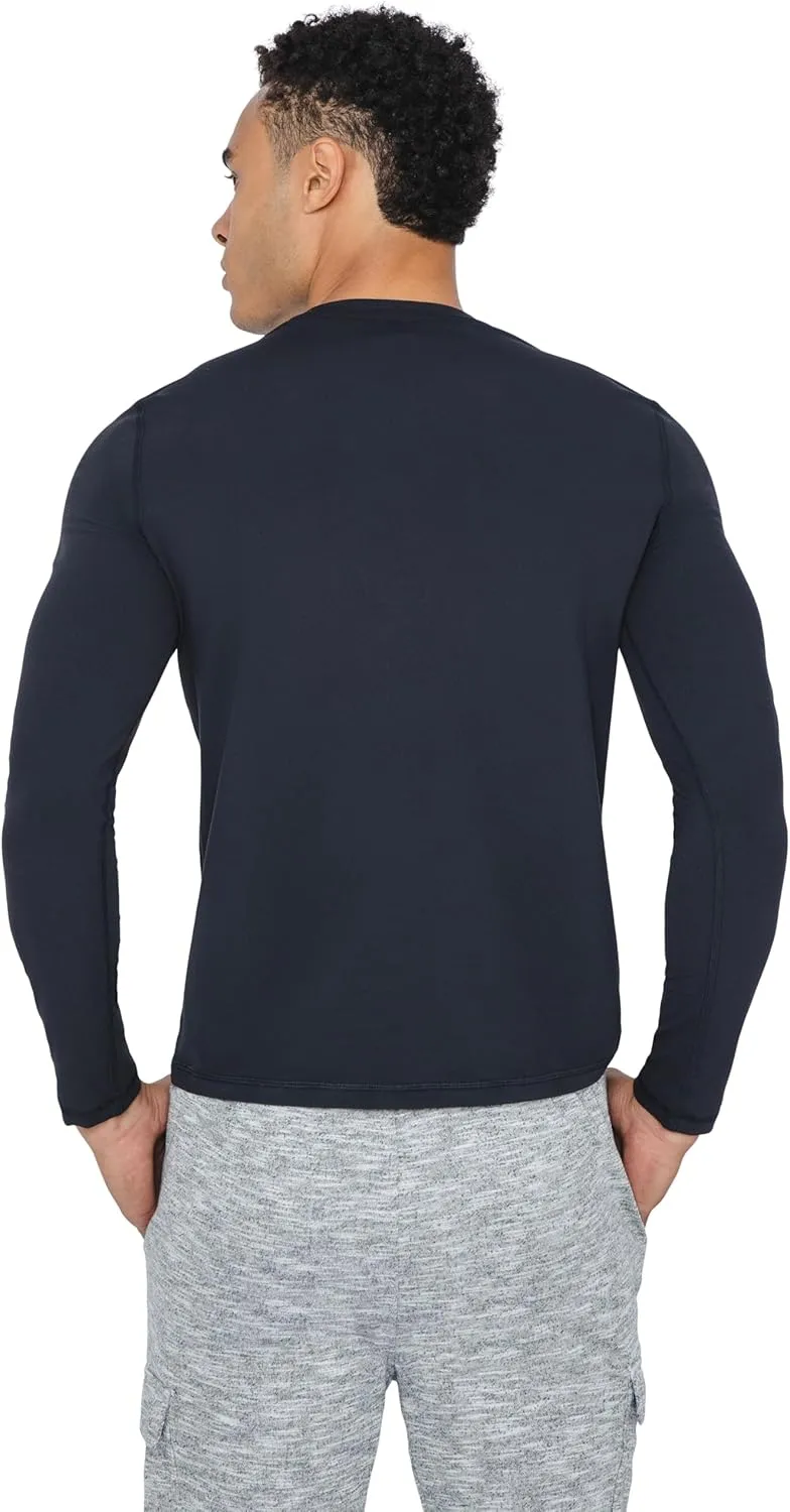 90 Degree By Reflex Mens Moisture Wicking Soft Crew Neck Dry Fit Long Sleeve Shirt for Men