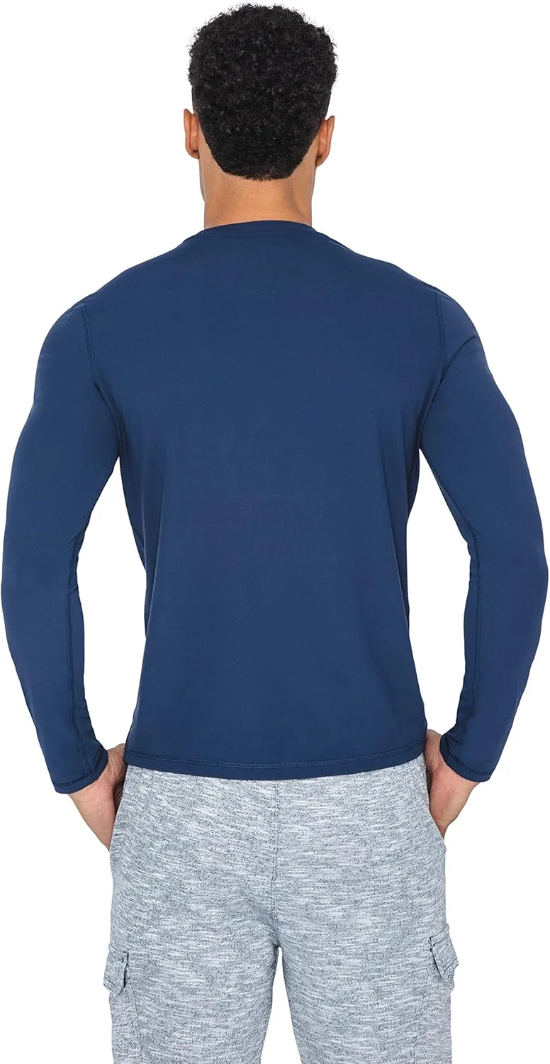 90 Degree By Reflex Mens Moisture Wicking Soft Crew Neck Dry Fit Long Sleeve Shirt for Men