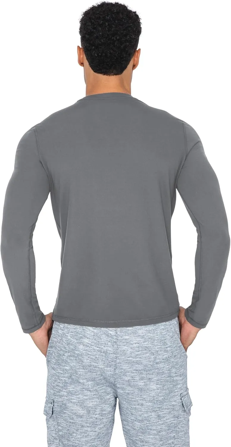 90 Degree By Reflex Mens Moisture Wicking Soft Crew Neck Dry Fit Long Sleeve Shirt for Men