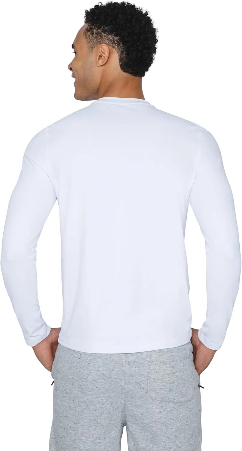 90 Degree By Reflex Mens Moisture Wicking Soft Crew Neck Dry Fit Long Sleeve Shirt for Men