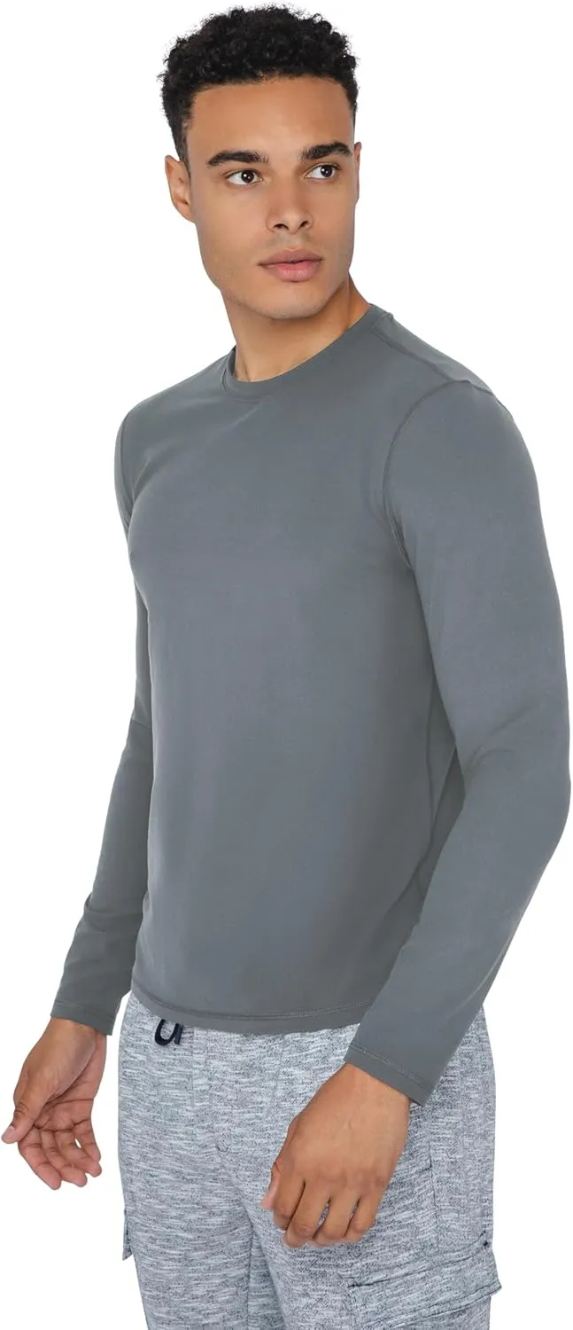 90 Degree By Reflex Mens Moisture Wicking Soft Crew Neck Dry Fit Long Sleeve Shirt for Men